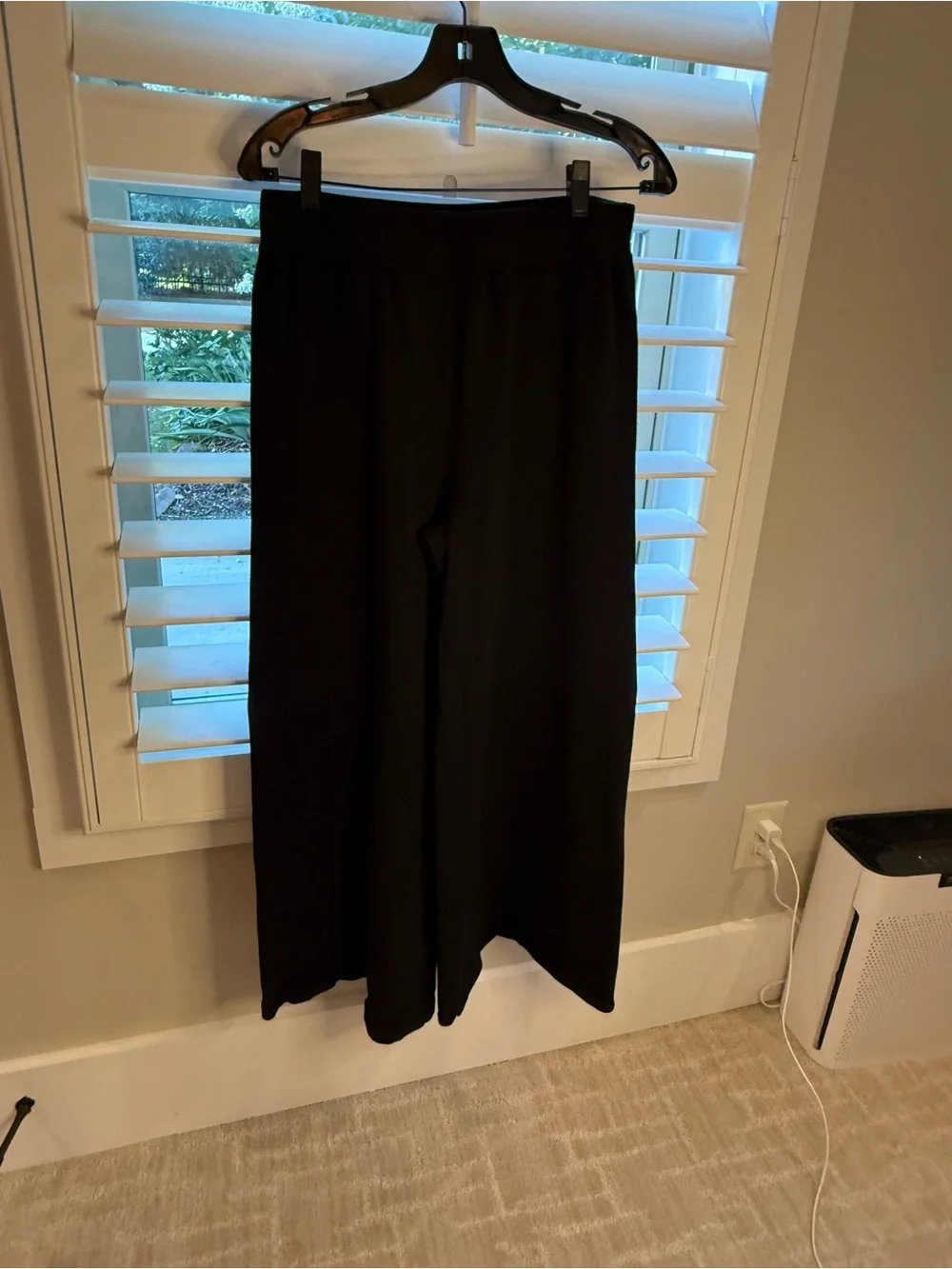 Free People Black Wide-Leg High-Waist Pants